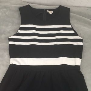 J Crew Black and White Striped Dress